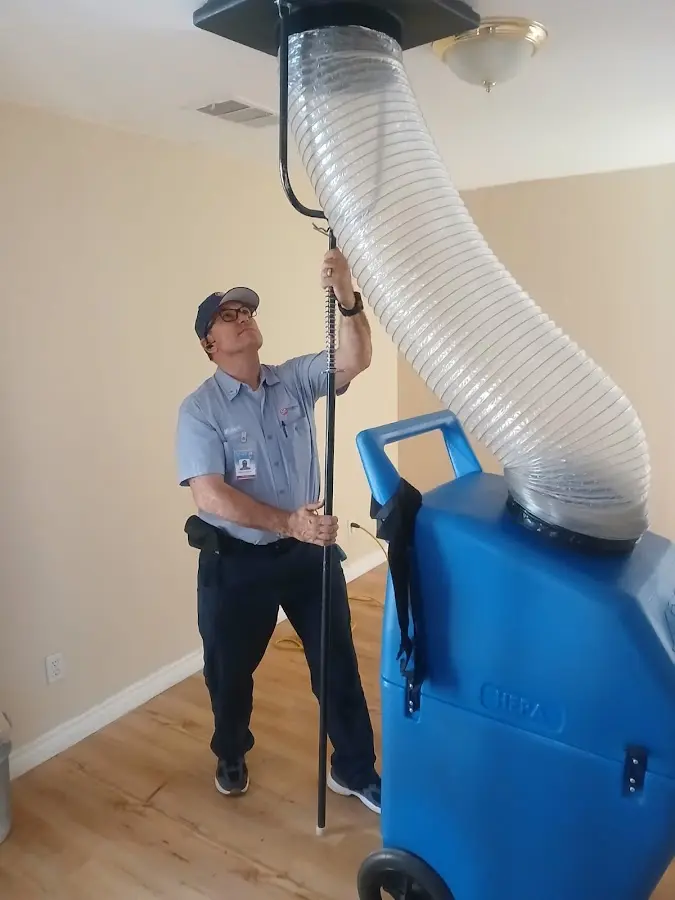 HVAC Installation technician using HEPA equipment in Hope